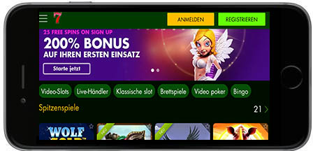 7Spins Casino mobil horizontal
