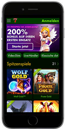 7Spins Casino mobil vertikal