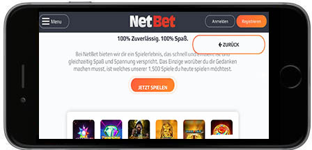 NetBet Casino mobil horizontal