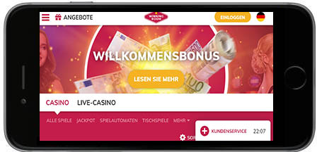 WinningRoom Casino mobil horizontal