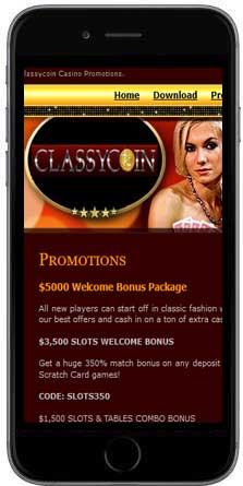 classy coin casino mobil vertikal