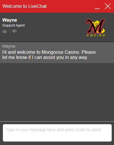 mongoose casino chat
