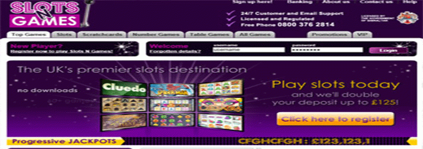 Slotsngames Casino Homepage