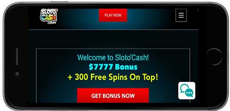 Sloto Cash mobil horizontal